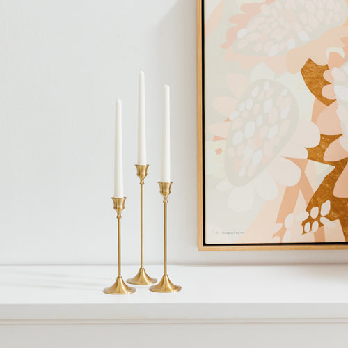 Gold Candle Holders (Set of 3)